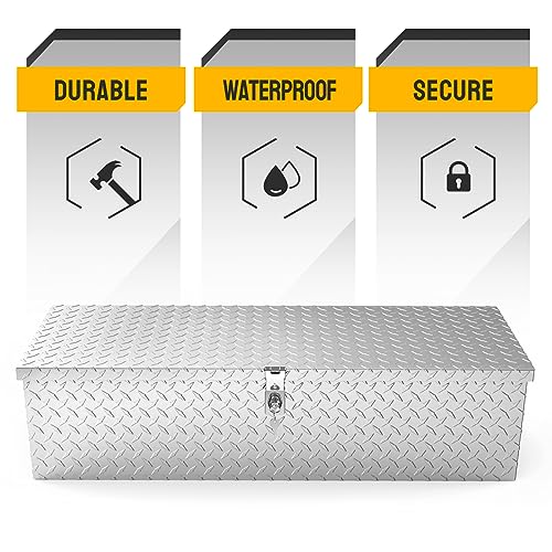 Tuffiom 39 Inch Aluminum Truck Tool Box With Lock & Keys, Diamond Plate Trailer Pickup Truck Bed Atv Storage Organizer Toolboxes thumb #4