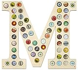CAPLORD Beer Cap Holder - Wall Decor Monogram Letter - Cool & Unique for Him, Present for Dad (M)