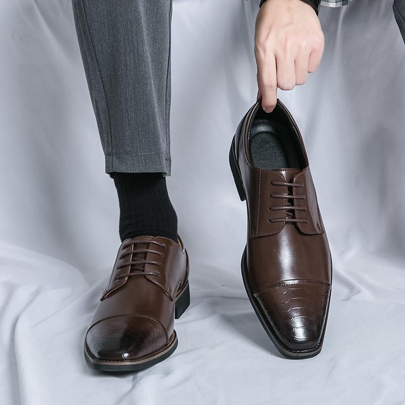 Men's Casual Dress Shoes Dress Shoes for Men Lace Up Round Toe Faux Leather New Oxford Shoes Anti-Slip Non Slip Resistant Low Top Rubber Sole Prom2