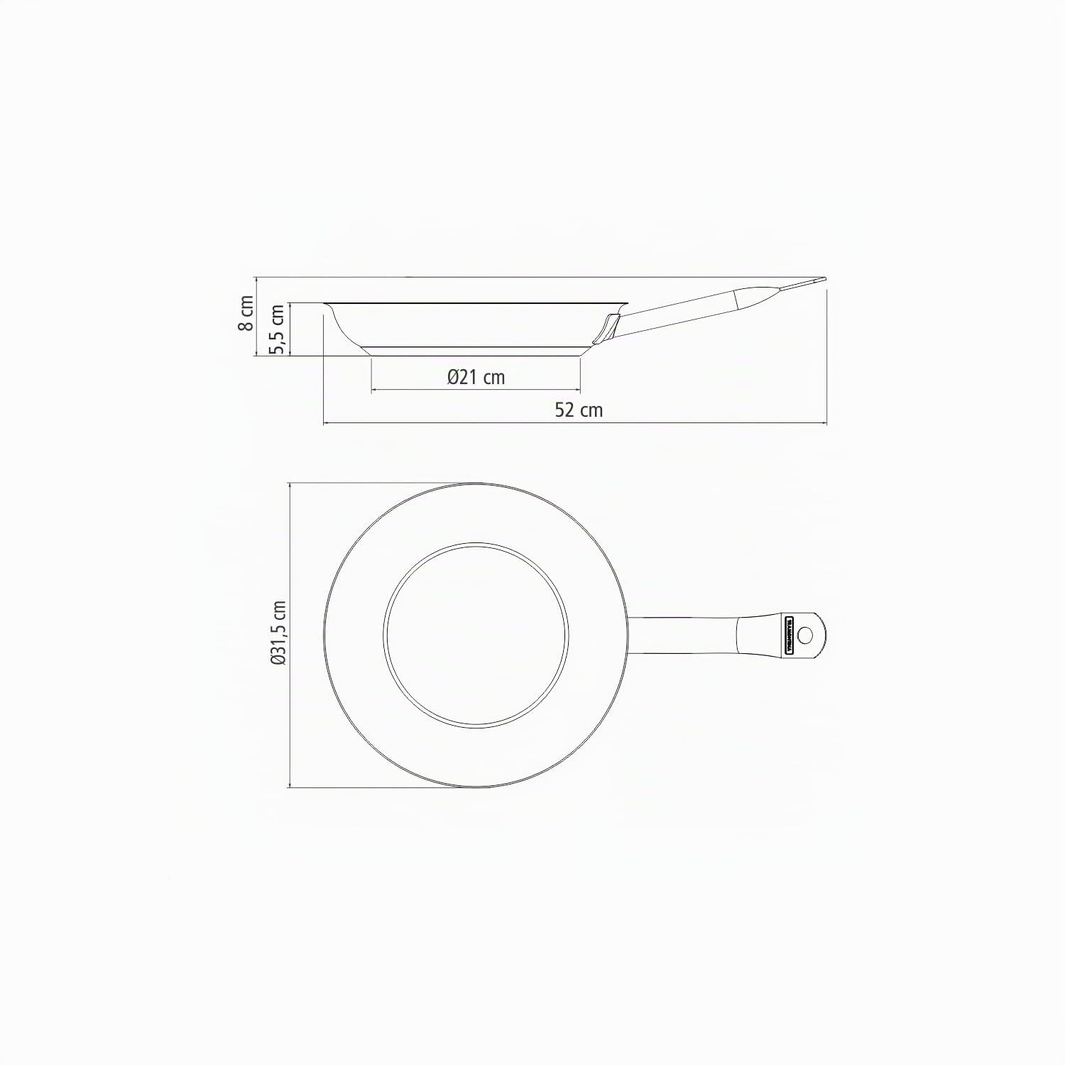 Tramontina Padella in Acciaio Inox Professional Fondo Triple con Manico 30 cm 2,90 L