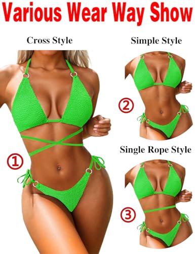 Image of Women Bikini Set Metal Ring Two Piece Swimsuit