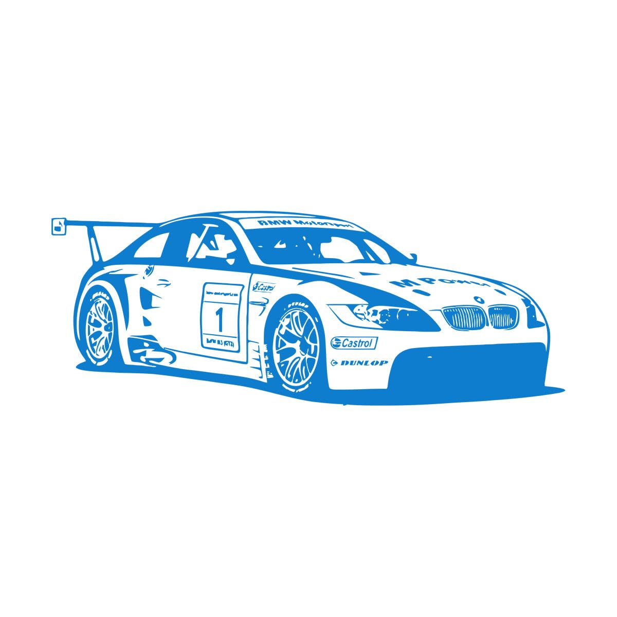 Modern Power Racing Car M3 GT2 Wall Decal Playroom Gameroom Sport Car Auto Vehicle Wall Sticker Bedroom Kids Room Extra Large - 43x112cm