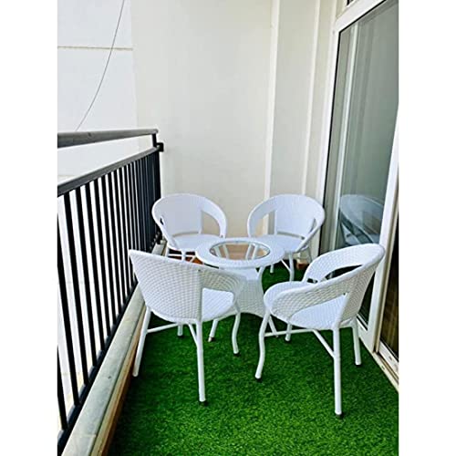 Image of Indiid Homes D-12 Patio Furniture Set - 4 Chairs + 1 Table | Indoor Outdoor Living Room, Garden, Balcony | Stylish Coffee Chair Table Set for Home Decor