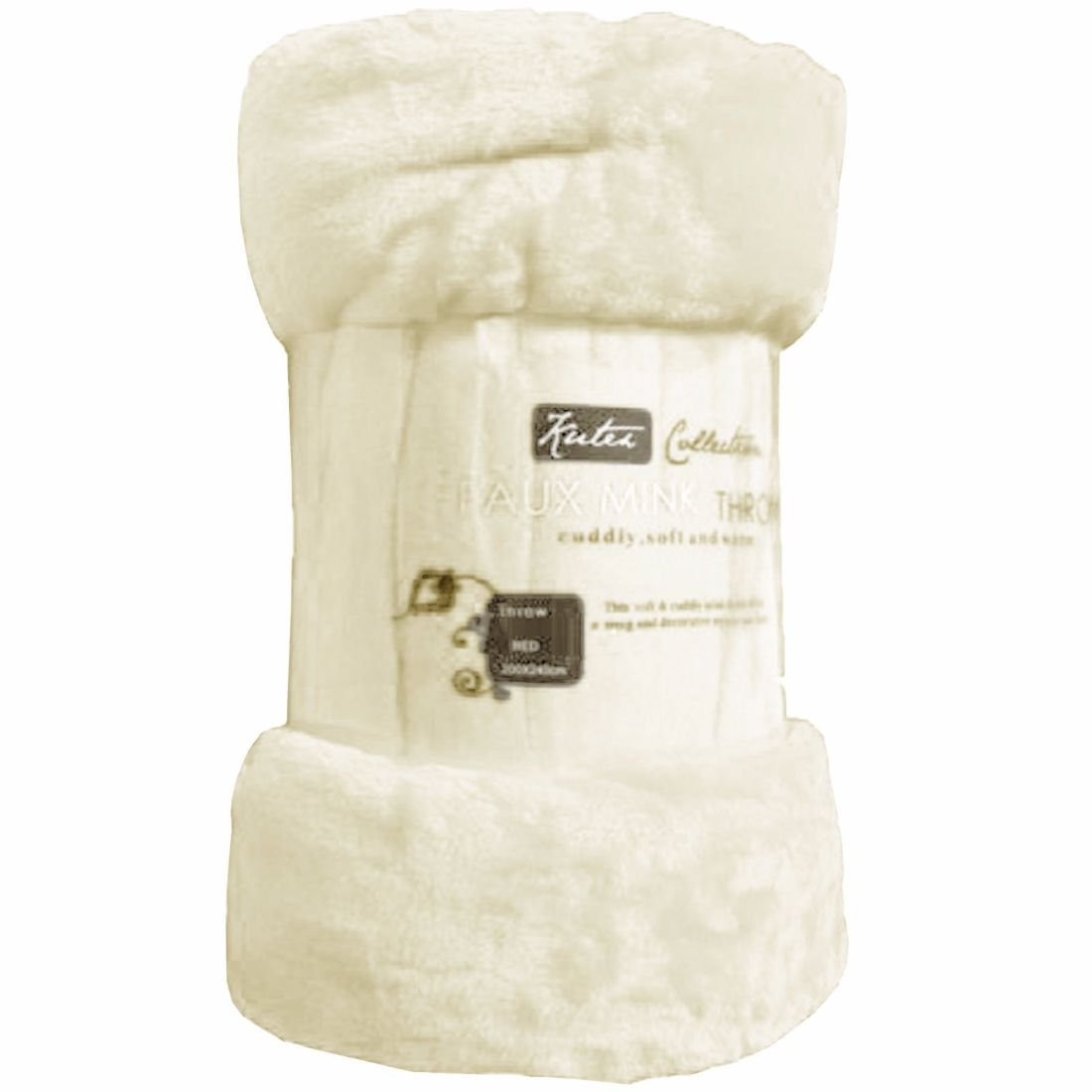 Couverture en fausse fourrure Blanc fumé King, plaid de luxe ultra doux pour lit et canapé