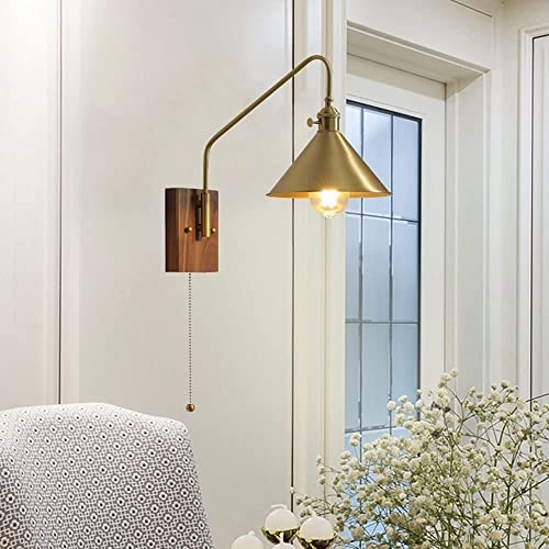 Dormitorio sin espacio: Lámparas de pared de madera con interruptor 2