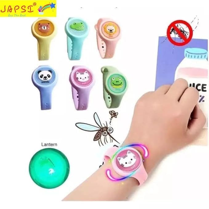 JAPSI Mosquito Repellent Wristband for Kids and Babies, Natural Citronella, Reusable, Multicolour, 3-Pack 1
