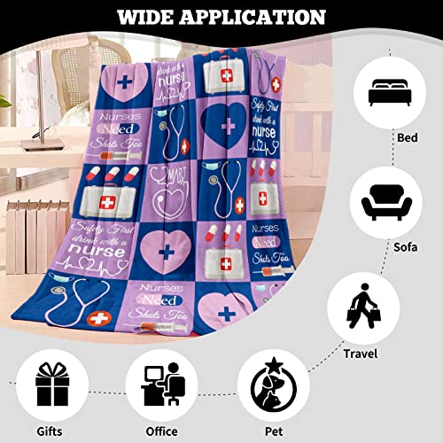 Nurse Gifts Soft Nurse Gifts for Women Throw Blanket Gifts for Nurses Nurses Week Gifts, Nurse Blanket - Image 3