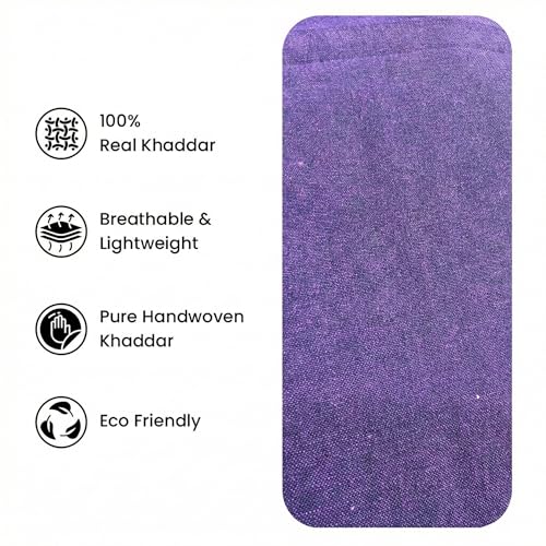 Image of Unstitched Cotton Fabric for Men and Women - Light Weight Self Pattern Khadi Cotton Fabric Material (2.5 Meter, Royal Purple)