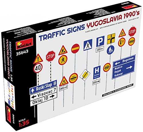 Miniart 1:35 - Traffic Signs Yugoslavia 1990's, Unpainted