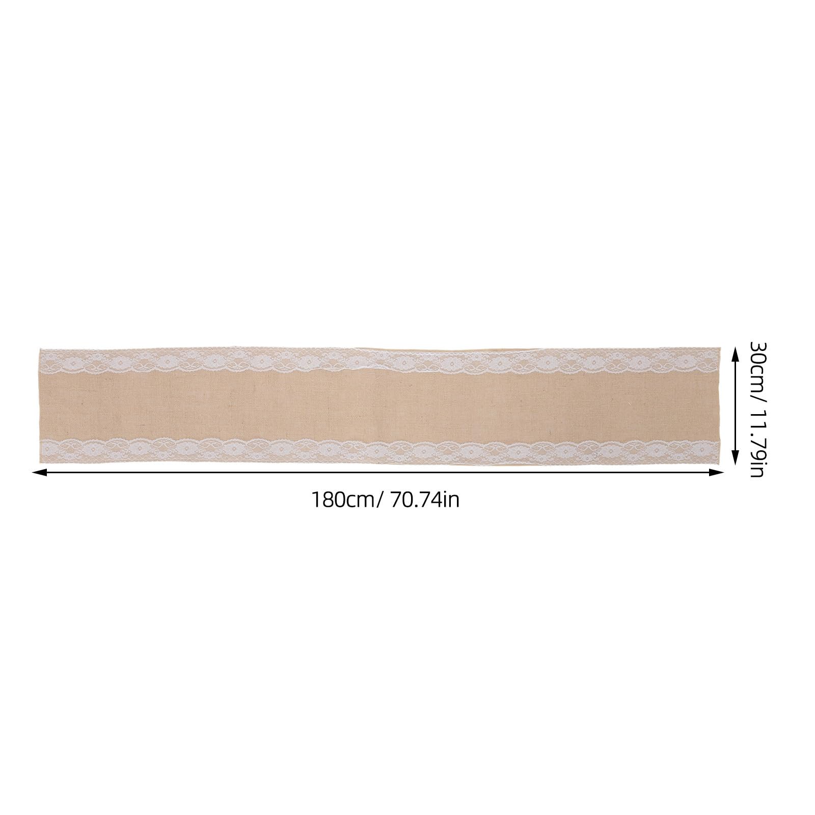 Uonlytech Jute Tischläufer 12 Stück 12x70 Zoll Leinenoptik Rustikaler Farmhouse Stil Weiß Umrandet Wiederverwendbar und Verformungsbeständig für Hochzeitsfeiern und Partys