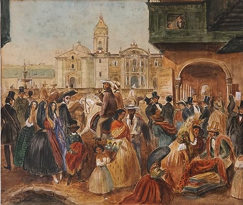 Póster clásico de Johann Moritz Rugendas sobre la Plaza de Armas de Lima en formato 60x90cm