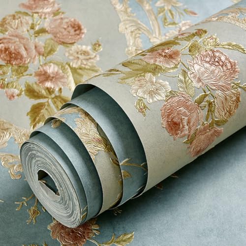 VALER 壁紙シール 粘着シート 3D立体 簡単 貼るだけ DIY おしゃれ 洋風 北欧風 不織布 リフォーム シール 模様替え 年末年始 引越し 賃貸OK 花柄 53cm*12m 立体 ウォールステッカー リビング 寝室 キッチン 洗面所 撮影 気分転