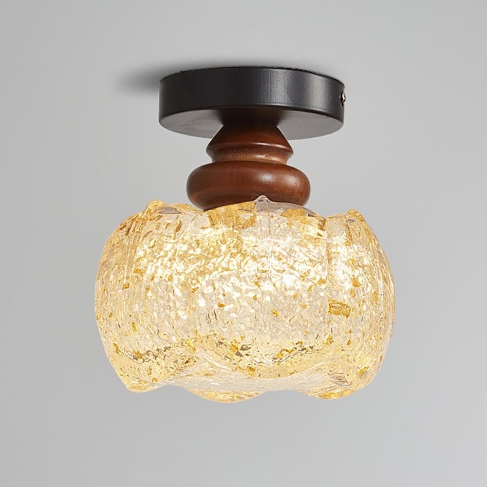 Lámpara de Techo Retro Floral LED, Resina Plafón Pasillo