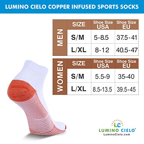 Image of Sports Socks - Copper Infused, reduces odor, Keeps Feet Dry, Arch Support, Copper Infused Anti-mirobials control odor-causing bacteria