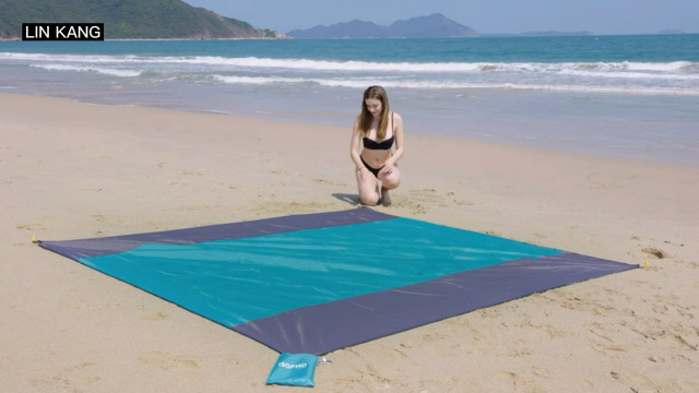 FunQeeu Beach Blanket Large 83x79 Inches - Sandproof Waterproof Picnic Mat For Family