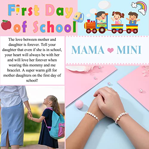 UNGENT THEM First Day of School Bracelet Back to School Mommy and Me Bracelets for Mom and Daughter2