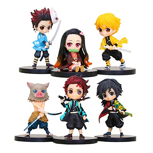 LDYQ 6PCS Cupcake Topper, Figuras de acción, Figuras de acción de Devil'S Blade Cake Toppers Mini Shadow Tails Llaveros Personajes Figura para niños Decoración de Fiesta de cumpleaños