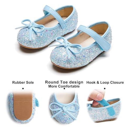 image for Felix & Flora Toddler Girl Blue Dress Shoes Size 13 Flower Girl Mary J