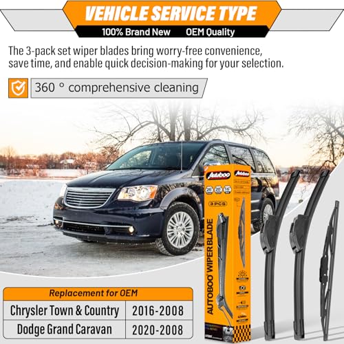 Image of AUTOBOO Windshield Wiper Blade Replacement for Dodge Grand Caravan