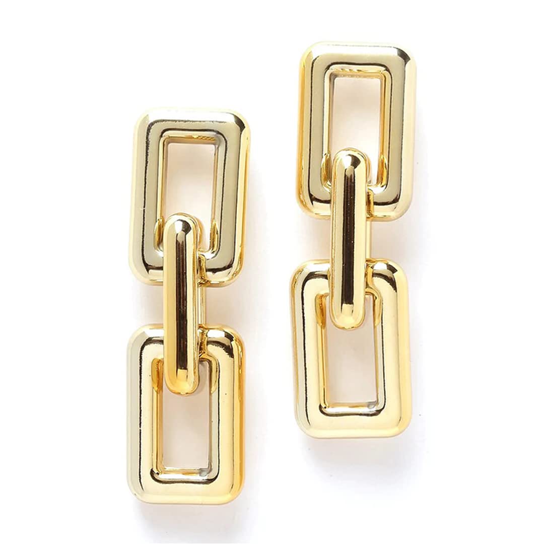 Vembley Korean Geometric Three Layered Chain Link Golden Dangle Earrings For Girls/Women (B0BN1S77TK) Amazon Price History, Amazon Price Tracker