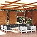 Produktbild KATERYY 13-TLG. Garten-Lounge-Set mit Kissen Weiß Kiefernholz,Kiefernholz Gartenlounge Komfort und Entspannung für Ihren Außenbereich