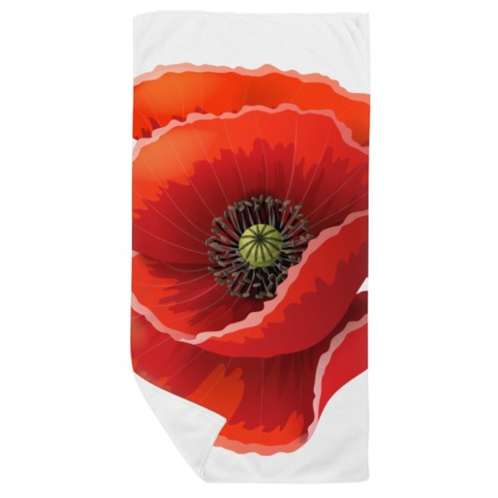 Gant de toilette fleur de pavot pour le sport la salle de bain et vos voyages 35x70cm