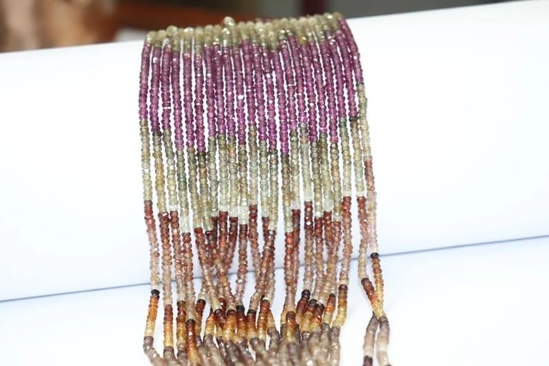 Miniatura 7 de Cuentas naturales de zafiro de tundra, cuentas de Tundru de 0.118-0.138 in Cuentas de zafiro al por mayor, zafiro Tundra multicolor para hacer