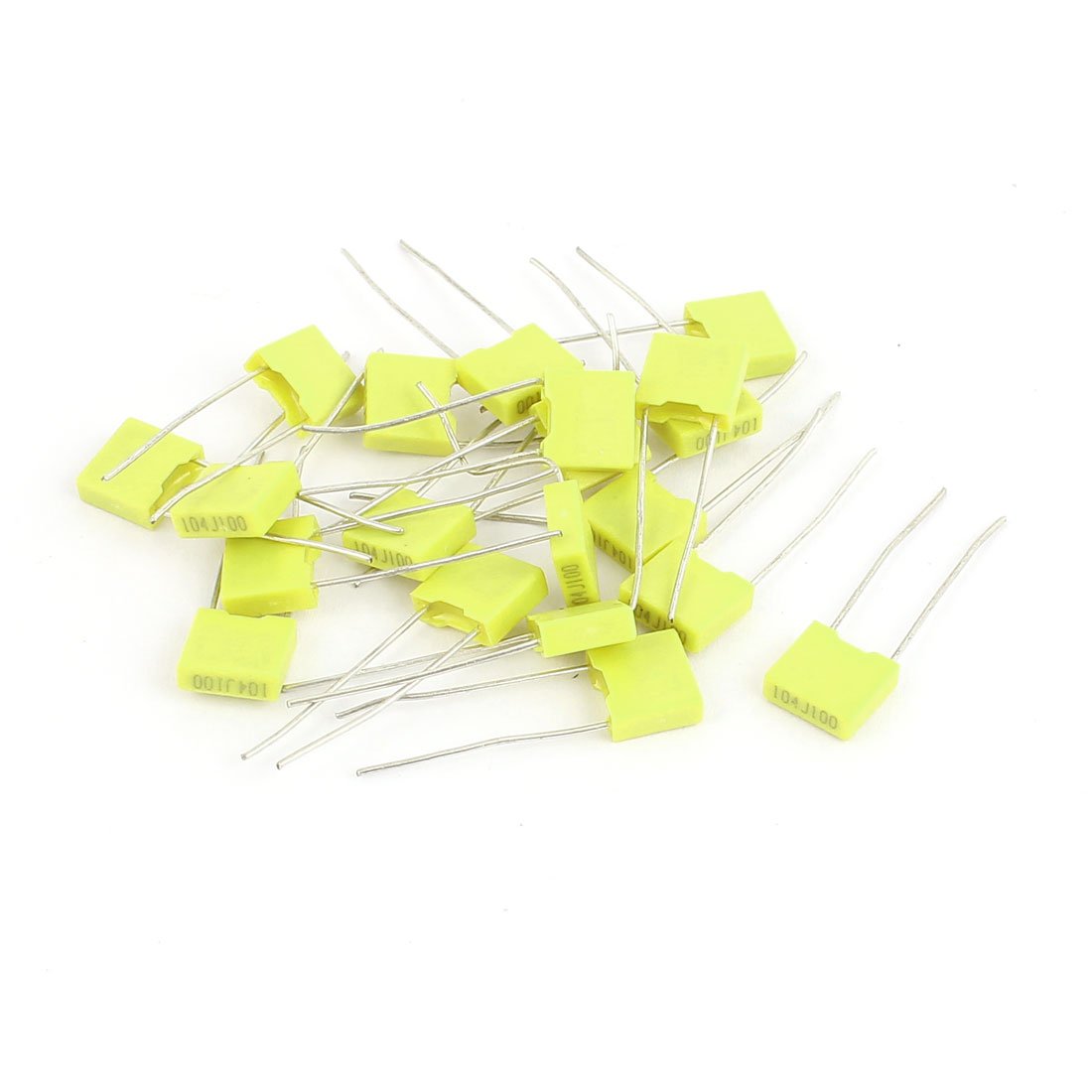 Sourcingmap 20 Pcs 104J100 0.1uF 100V Radial Polyester Film Box Type Correction