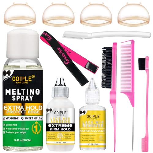 Dolahair Lace Glue Kit - Complete Set with Lace Tint Mousse, Wig Installation & Melting Spray(Medium Brown) 1x30g