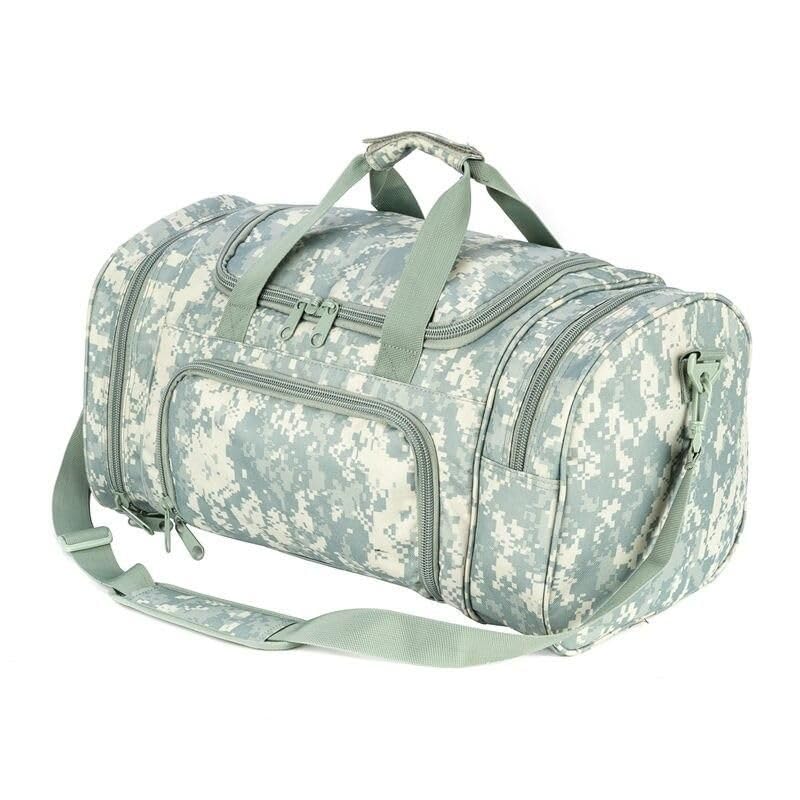 Versatile Sports & Travel Duffel Bag with Shoe Compartment White Camo