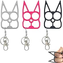 3 Pezzi Difesa Personale Portachiavi Booster Pressione, Portachiavi Autodifesa, Acciaio Inossidabile Con Impugnatura Ergonomica Anello Con Orecchie Di Gatto