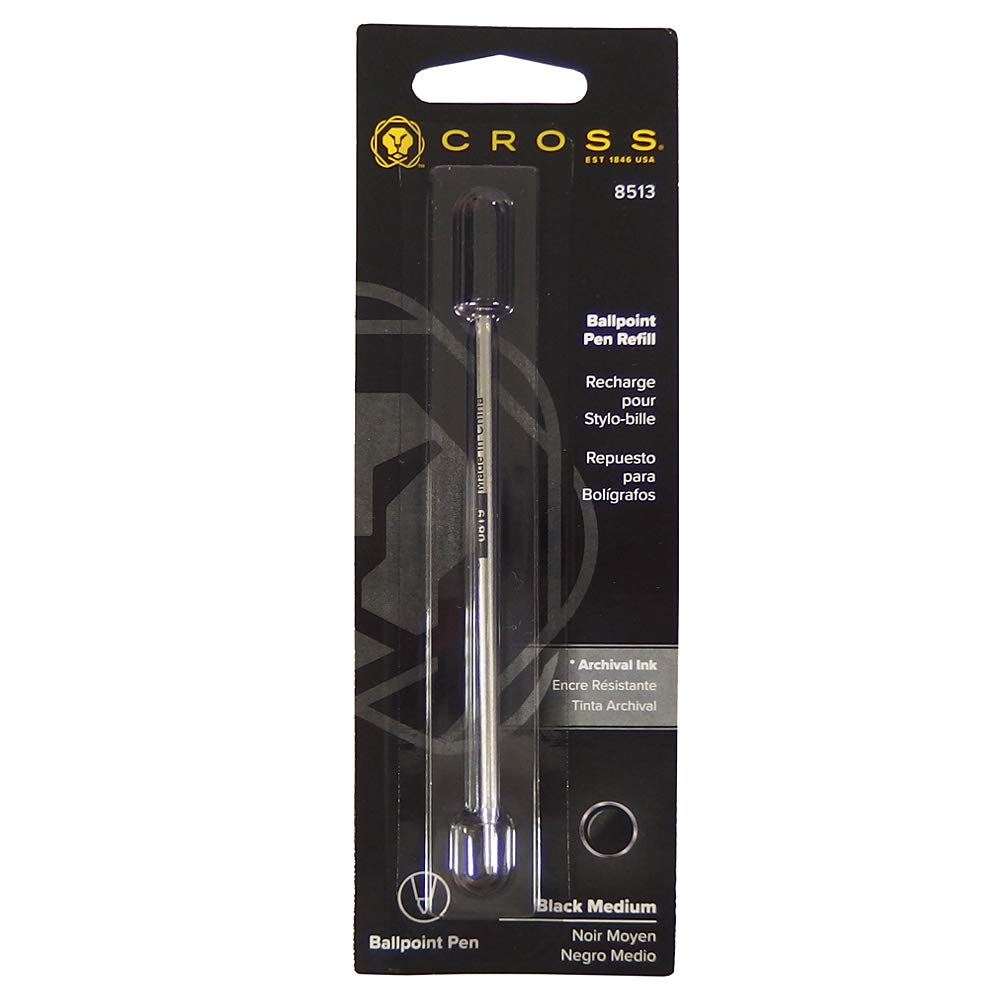 Cross CROSS 8513 Ballpoint Pen Refill, Oil Based, Medium, 0.04 inch (1.0 mm), Black