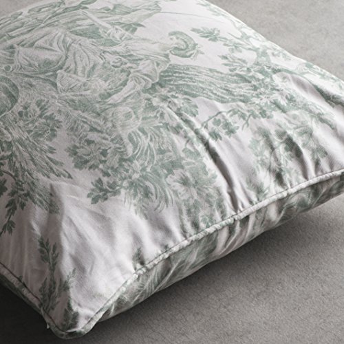 Maison D' Hermine Decorative Cushion Covers 100% Cotton 18 Inch X 18 Inch Toile Washable Pillow Cover With Invisible Zipper For Bedroom, Sofa, Couch, The Miller - Antique Green - Spring/Summer #TOP3
