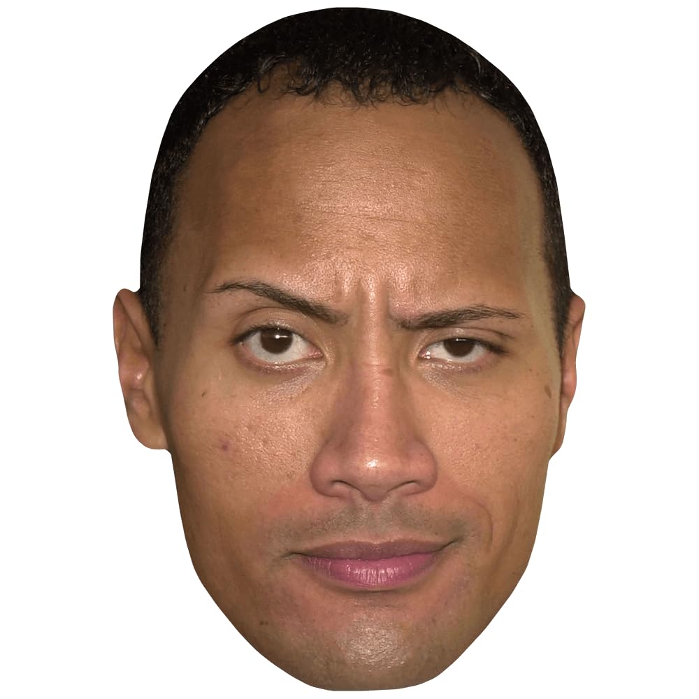 Dwayne 'The Rock' Johnson (Eyebrow) Celebrity Mask, Flat Card Face, Fancy Dress Mask