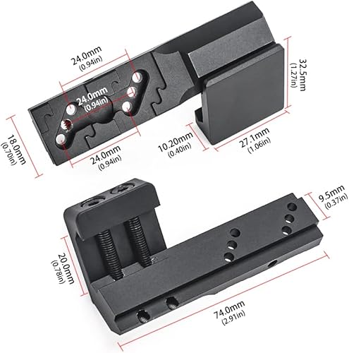 Miniatura 7 de NOBUHIRO Soporte de luz compensada de aleación de aluminio de metal, soporte de linterna táctica serie M300 M600, adecuado para riel Picatinny de
