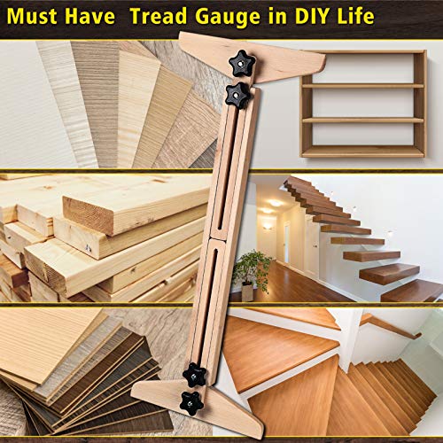 Stair Tread Template Tool,Stair Tread Jig, Stair Tool,Stair Tread Measuring Tool,Ajustable 30.5" To 49" In Length, Shelf Scribe Layout Tool,Suitable For Stairs, Risers And Partitions #TOP5
