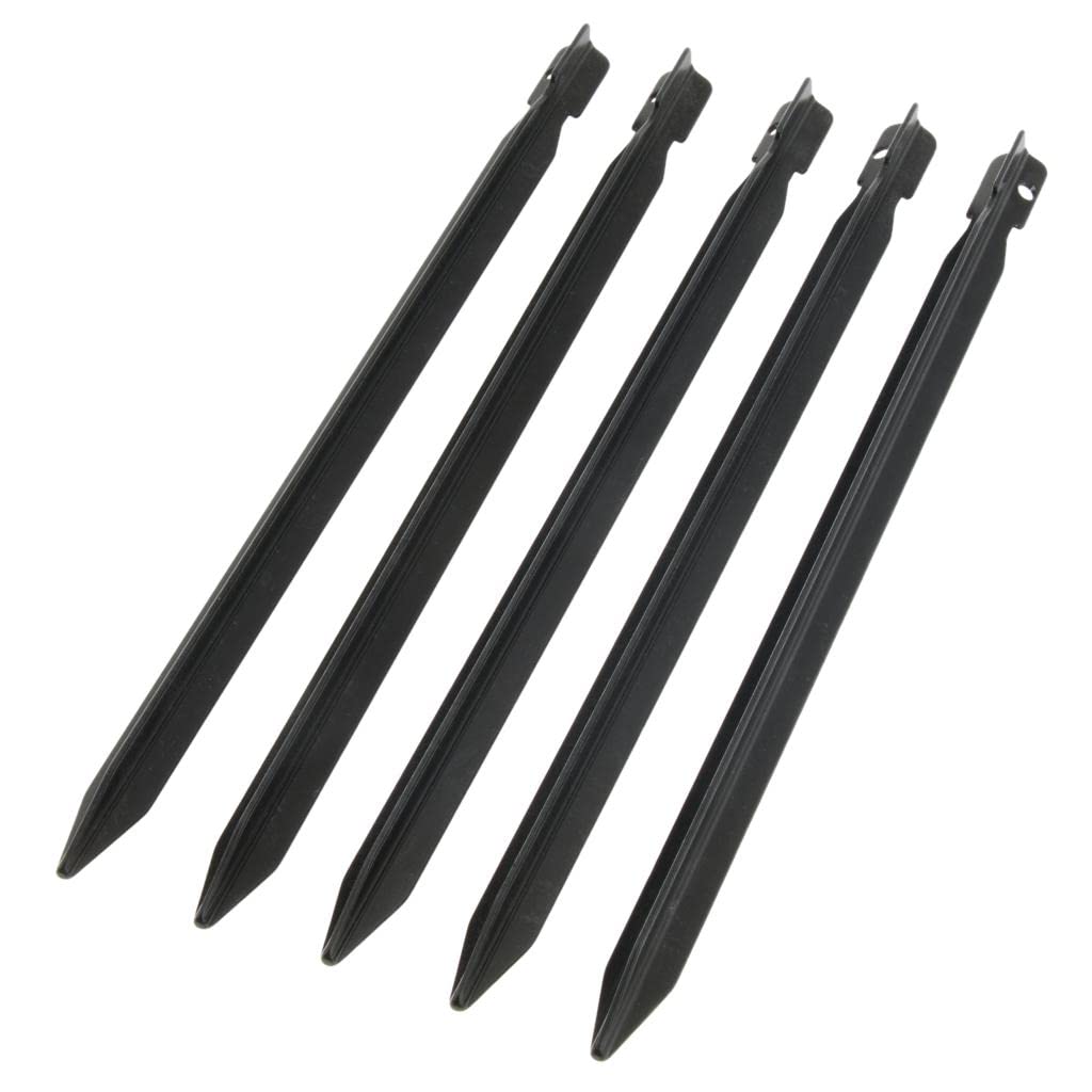Zeltheringe aus Aluminium, 23 cm, dreieckig, Schwarz, 10 Stück
