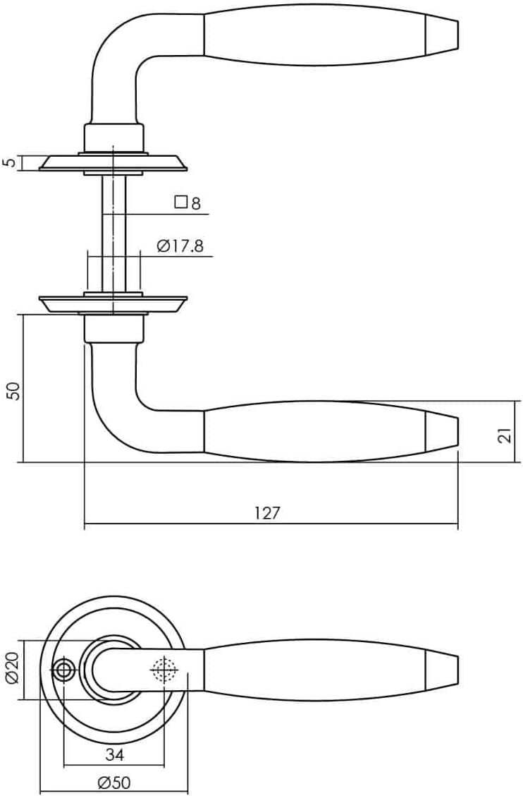 Matte Nickel Antonnet Door Knocker with 50x5mm Screw Hole by Intersteel