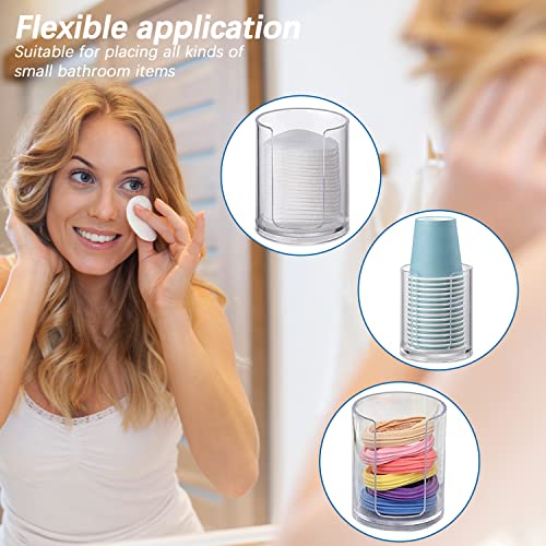 Bathroom Cup Dispenser 3 Oz Countertop, Pack Of 2 Transparent Acrylic Mouthwash Paper Cup Holder Makeup Cotton Round Dispenser For Bathroom Vanity Rinsing #TOP3