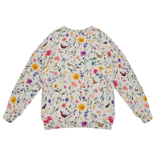 JUNZAN Summer Flowers Rose Butterflies Little Boys Pullover Hoodie Long Sleeve Outerwear for Kids Party 4T2