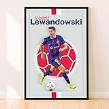 Lewandowski Poster, Famous Soccer Player Posters, Robert Lewandowski Posters For Boys Bedroom, Soccer Wall Art, Gift for Fan Football, Robert Lewandowskis Wall Art, Living Room Sport Room Gift for Fan Football - 12x18 inches