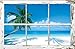 TROPICAL WINDOW - PALM TREES POSTER 24X36