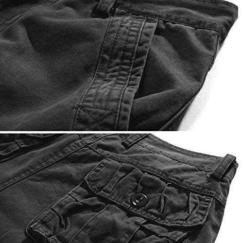 Akarmy Men's Lightweight Multi Pocket Cotton Casual Cargo Shorts,Outdoor Twill Camo Shorts With Zipper Pockets(No Belt) 038 Gray #TOP5