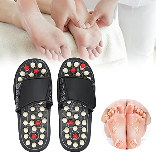 minifinker Massage Schuhe, Reflexzonen-Hausschuhe, Mit Verstellbarem Riemen, Akupressur-Pantoffel-FußMassage Mit Mehreren MassageknöPfen, Zur FöRderung Der Durchblutung (40-41) Cover