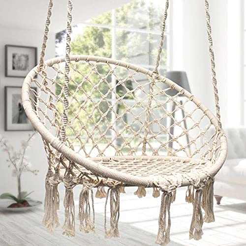 Raxter Beige Macrame Hammock Chair