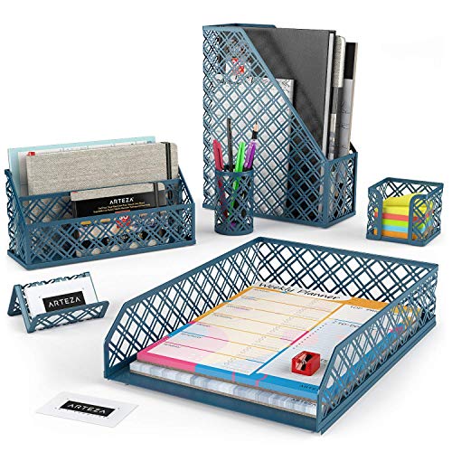 Organizador de Escritorio - OfficeHome ARTEZA Organizadores de escritorio en verde oscuro | 6 accesorios...