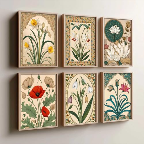 Image of kotart Premium Digital Madhubani Art Paintings with Frame for Home Decor - Wall Painting for Living Room - Pack of 6 (19x25 inch)