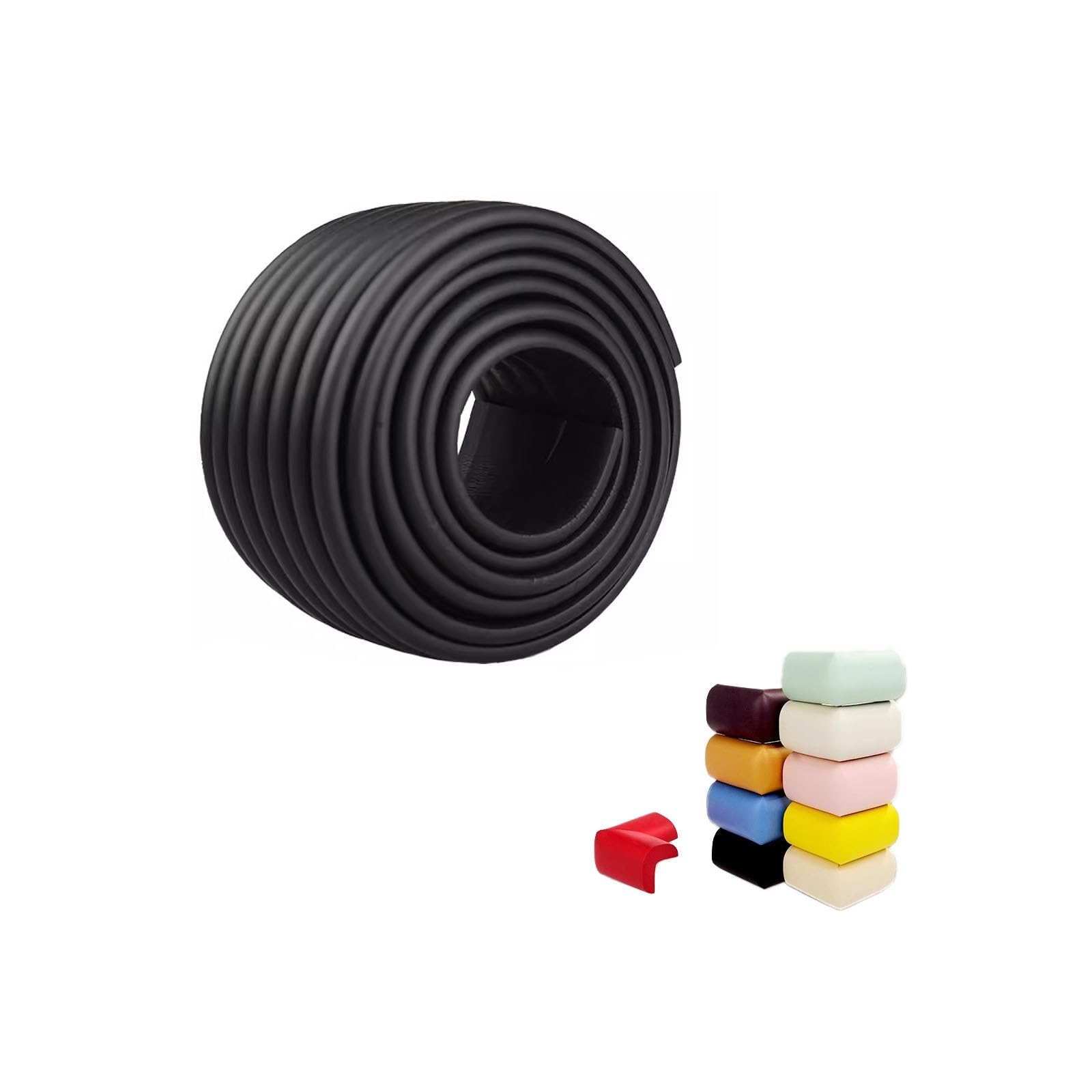 Safety Edge Corner Guards Protector， Corner Protector Foam Safety Bumper Guard Multicolor proofing Edge Cushion(Black)