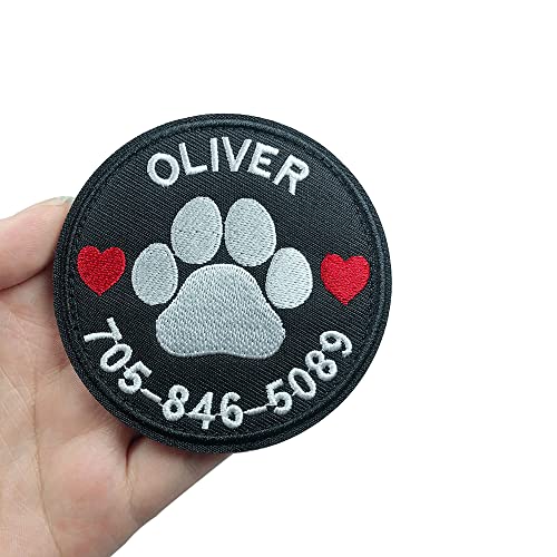 Customized Name Patch, 3In Embroidery Patch With Pet's Name Number, Personalized Tactical Patches Iron On For Jacket Dog Harness Hats Backpacks #TOP4