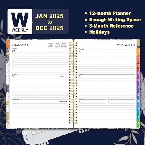 image for SUNEE 2025 Weekly and Monthly Planner - from January 2025 - December 2